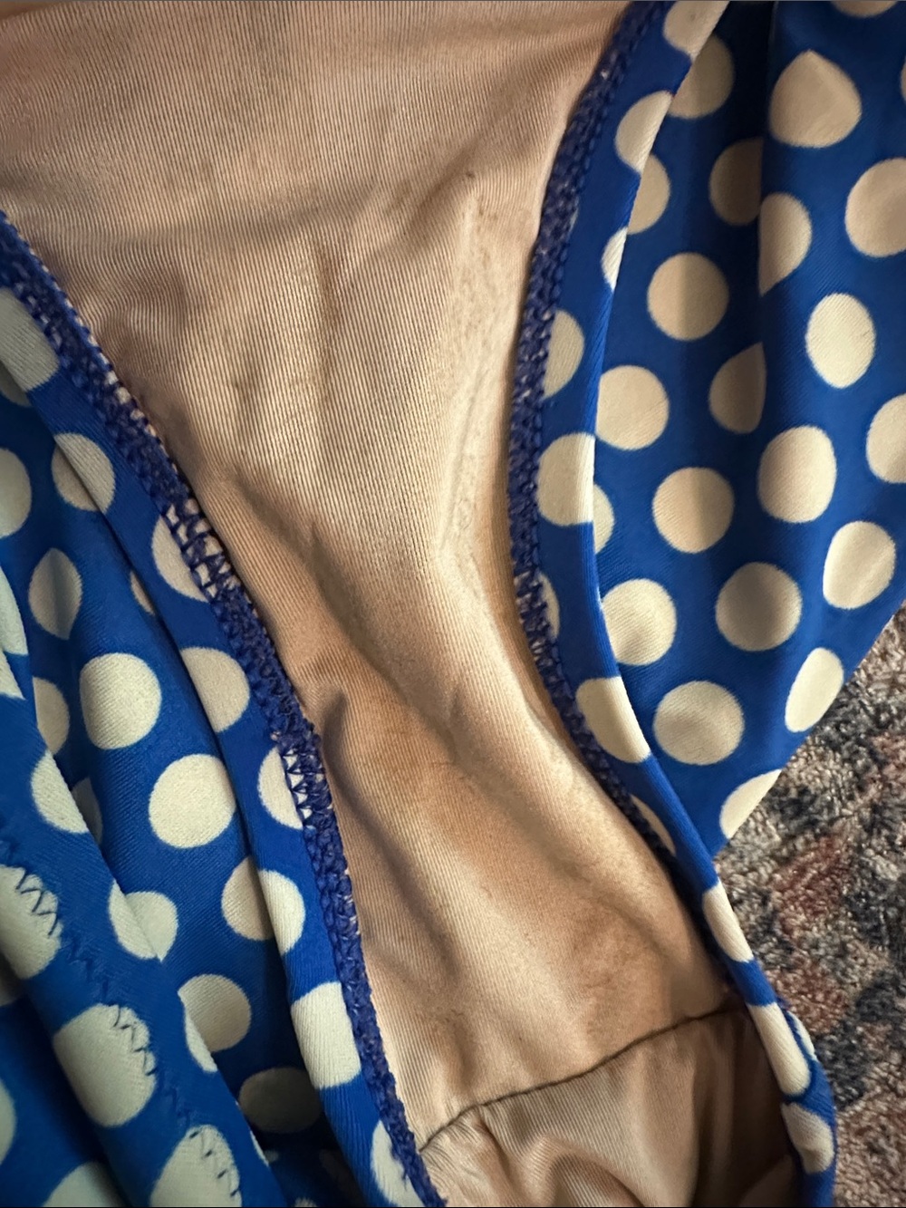 J. Crew Blue One-Piece Swimsuit with White Polka Dots - Picture 12 of 14